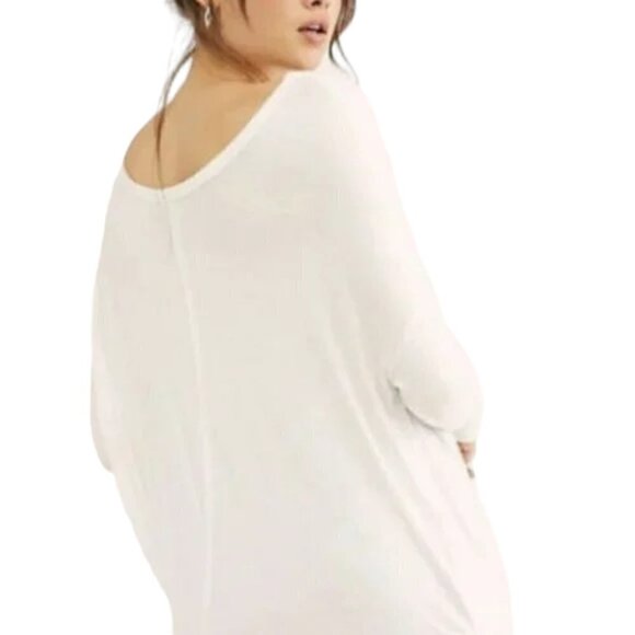 FREE PEOPLE Moonshine White V-Neck Tunic Top - Size Medium - Picture 4 of 9